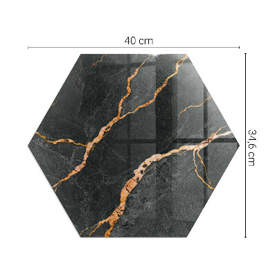 Protector suelo para estufa de leña hexagonal Estilo mármol con vetas delicadas.
