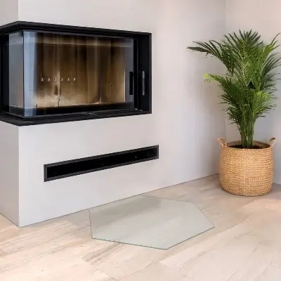 Placa de protección para estufa semitransparente con forma hexagonal