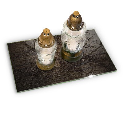 Posavaso de cristal para velas funerarias Textura madera corteza