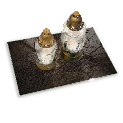 Posavaso de cristal para velas funerarias Textura madera corteza