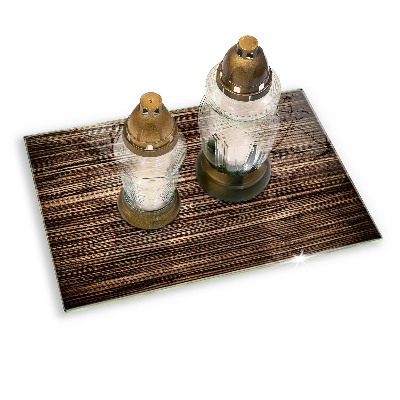 Posavaso de cristal para velas funerarias Textura de madera