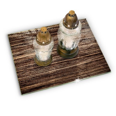 Posavaso de cristal para velas funerarias Textura de madera