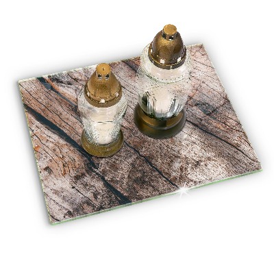 Posavaso de cristal para velas funerarias Textura de madera