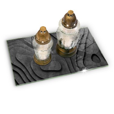 Posavaso de cristal para velas funerarias Formas de piedra 3D