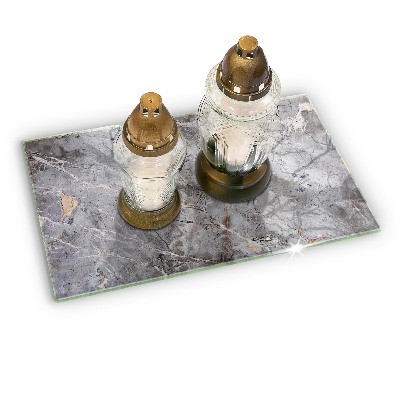 Posavaso de cristal para velas funerarias Textura de piedra