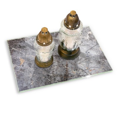 Posavaso de cristal para velas funerarias Textura de piedra