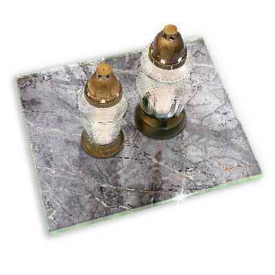 Posavaso de cristal para velas funerarias Textura de piedra