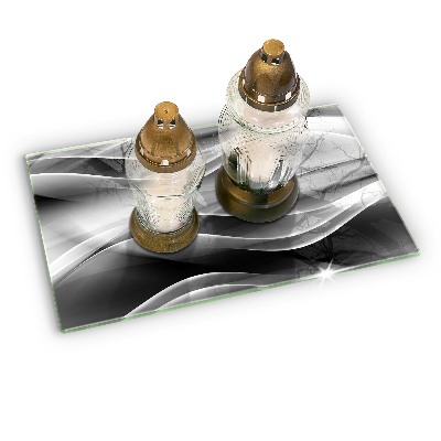 Posavaso de cristal para velas funerarias Líneas suaves abstractas