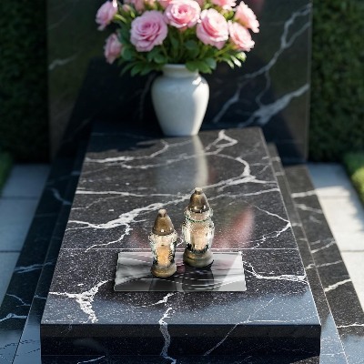 Posavaso de cristal para velas funerarias Líneas suaves abstractas
