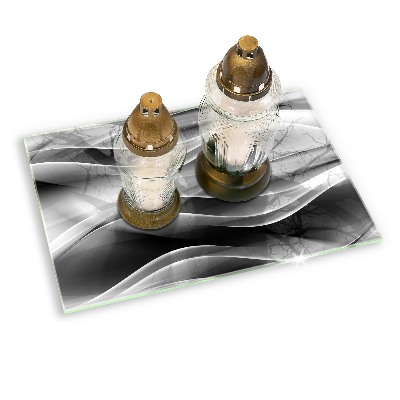 Posavaso de cristal para velas funerarias Líneas suaves abstractas