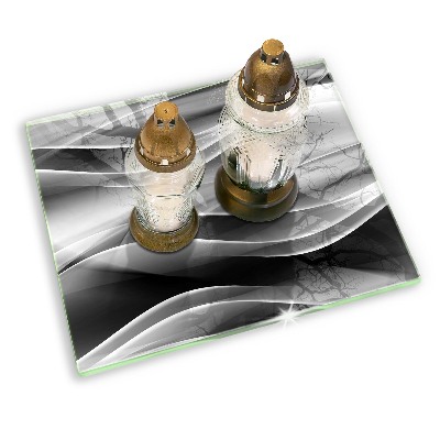 Posavaso de cristal para velas funerarias Líneas suaves abstractas