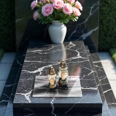 Posavaso de cristal para velas funerarias Líneas suaves abstractas