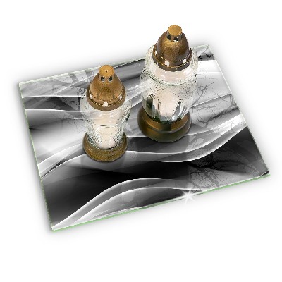 Posavaso de cristal para velas funerarias Líneas suaves abstractas
