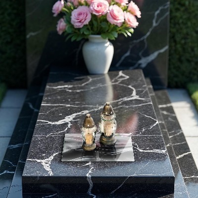 Posavaso de cristal para velas funerarias Líneas suaves abstractas