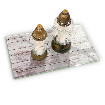 Posavaso de cristal para velas funerarias Tablas de madera vieja