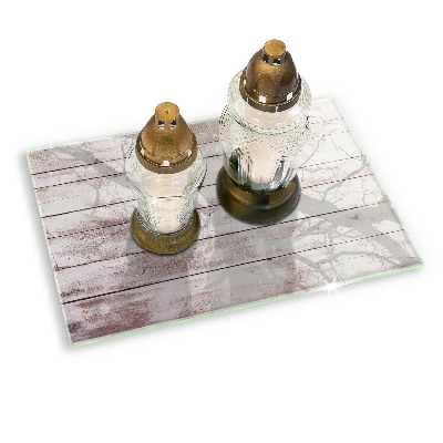 Posavaso de cristal para velas funerarias Tablas de madera vieja
