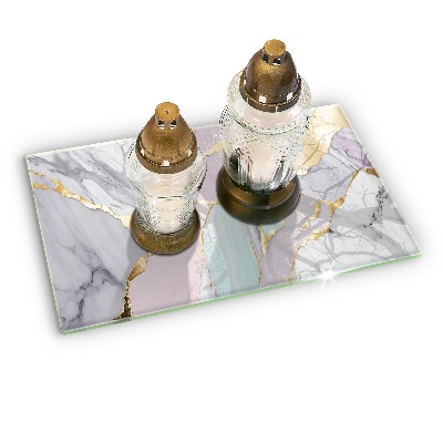 Posavaso de cristal para velas funerarias Mármol pastel
