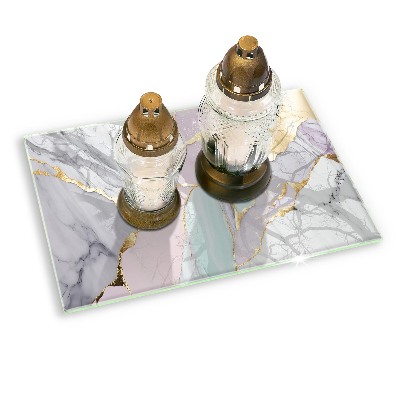 Posavaso de cristal para velas funerarias Mármol pastel