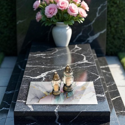 Posavaso de cristal para velas funerarias Mármol pastel