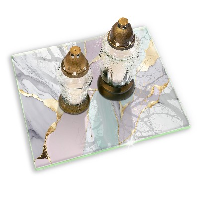 Posavaso de cristal para velas funerarias Mármol pastel