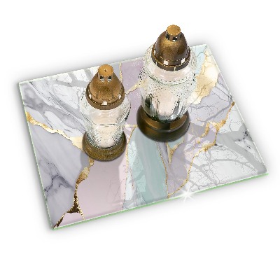 Posavaso de cristal para velas funerarias Mármol pastel