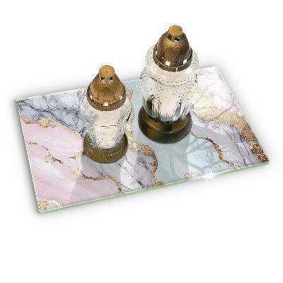 Posavaso de cristal para velas funerarias Mármol pastel
