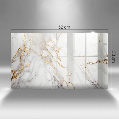 Posavaso de cristal para velas funerarias Mármol claro con oro