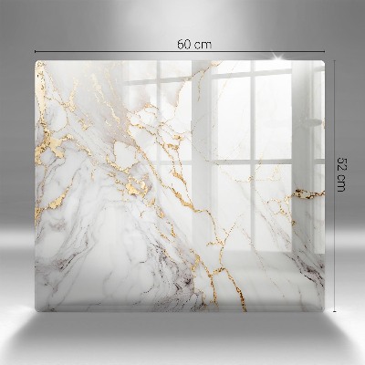 Posavaso de cristal para velas funerarias Mármol claro con oro
