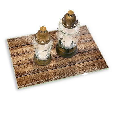 Posavaso de cristal para velas funerarias Tablas con textura de madera