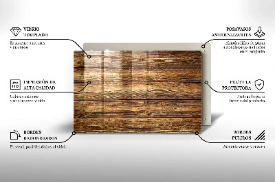 Posavaso de cristal para velas funerarias Tablas con textura de madera