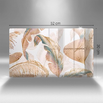 Posavaso de cristal para velas funerarias Plumas y hojas boho