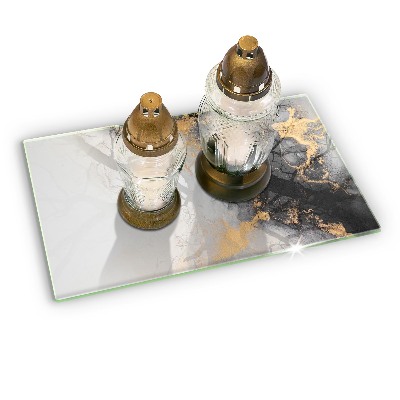 Posavaso de cristal para velas funerarias Abstracción con oro