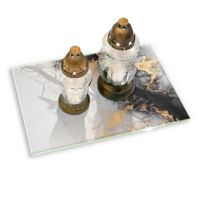 Posavaso de cristal para velas funerarias Abstracción con oro