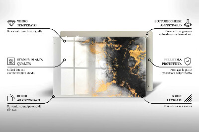 Posavaso de cristal para velas funerarias Abstracción con oro