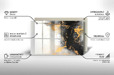 Posavaso de cristal para velas funerarias Abstracción con oro