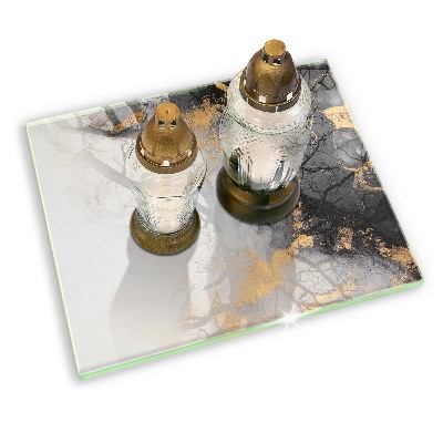 Posavaso de cristal para velas funerarias Abstracción con oro