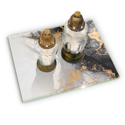 Posavaso de cristal para velas funerarias Abstracción con oro