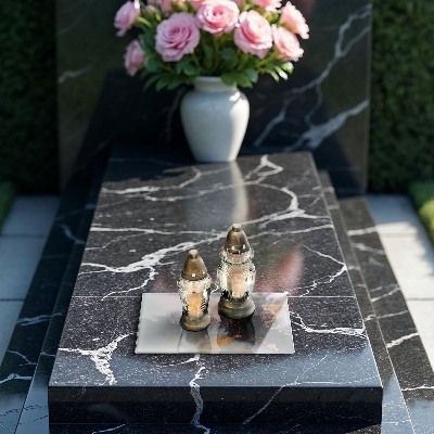 Posavaso de cristal para velas funerarias Abstracción con oro