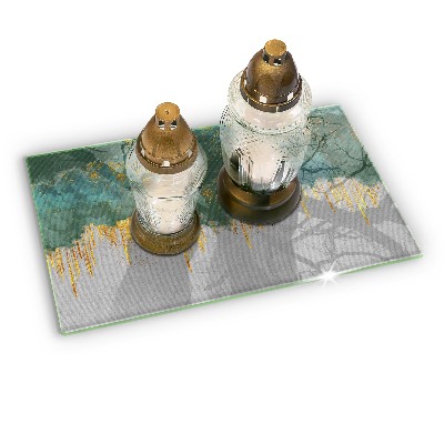 Posavaso de cristal para velas funerarias Abstracción con oro