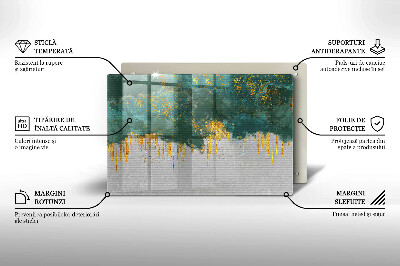 Posavaso de cristal para velas funerarias Abstracción con oro