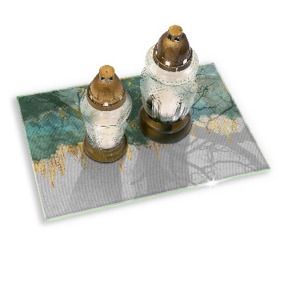 Posavaso de cristal para velas funerarias Abstracción con oro