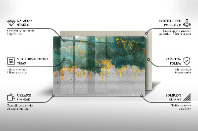 Posavaso de cristal para velas funerarias Abstracción con oro