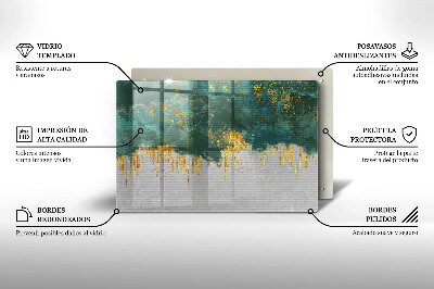 Posavaso de cristal para velas funerarias Abstracción con oro