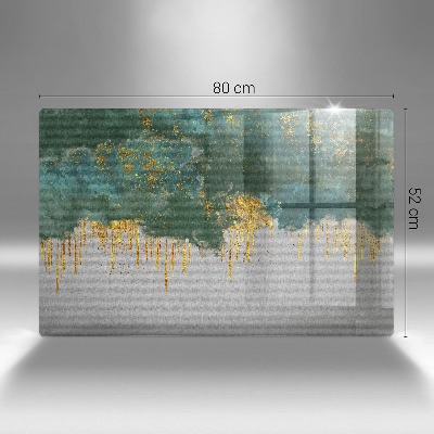 Posavaso de cristal para velas funerarias Abstracción con oro