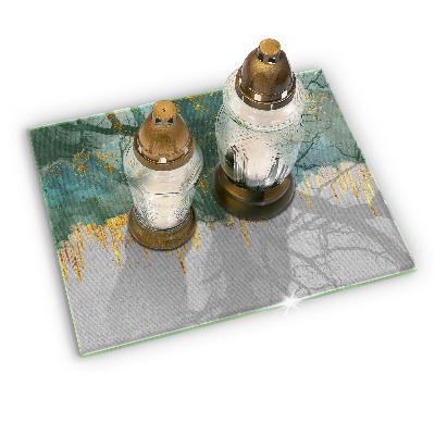 Posavaso de cristal para velas funerarias Abstracción con oro