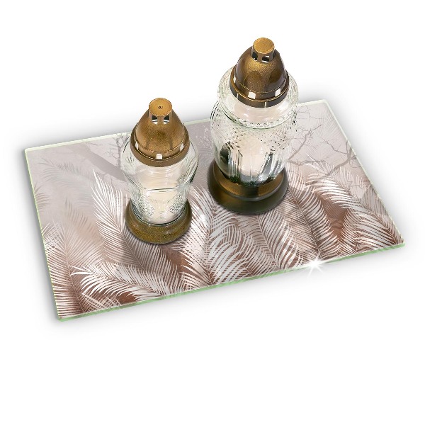 Posavaso de cristal para velas funerarias Vegetación boho hojas