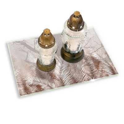 Posavaso de cristal para velas funerarias Vegetación boho hojas