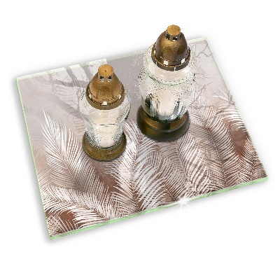 Posavaso de cristal para velas funerarias Vegetación boho hojas