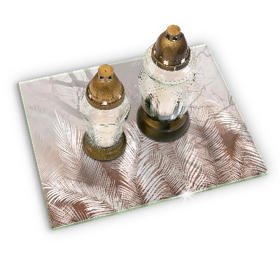 Posavaso de cristal para velas funerarias Vegetación boho hojas