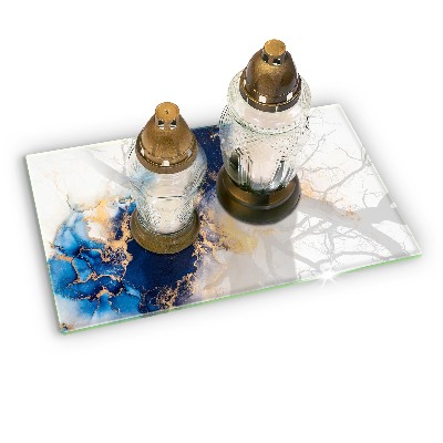 Posavaso de cristal para velas funerarias Abstracción con azul